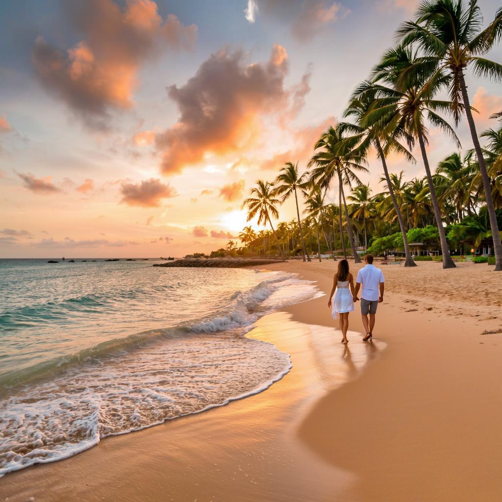 Пляж и закат